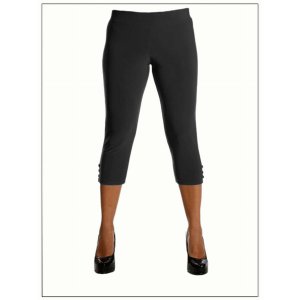 Island P001-B-P3 Capri Length Legging. Three Button Trim At The Leg Op