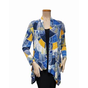 Island T379-11272 Shark Bite Hem Waterfall Cardigan (pack Of 1)