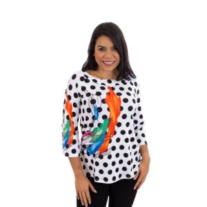 Island T1003-J-09-L-823 Digital Print Asymmetrical Tunic (pack Of 1)