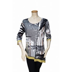 Island T1000-K-01-D-21373 Digital Print Asymmetrical Tunic (pack Of 1)