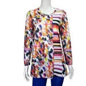 Island T506-12265 Color Block Full Sleeve Tunic Top (pack Of 1)