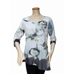 Island T1000-J-12-U-10533 Digital Print Asymmetrical Tunic (pack Of 1)