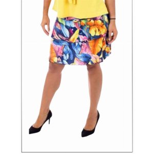 Island SH001-1265-P2 3 Tier Printed Skort With The Ruffle In The Cente