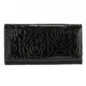 Bravo WB1-01B Leather Flower Print Wallet Mediumlarge (pack Of 1)