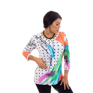 Island T1002-J-09-L-82-W2 Top Digital Print Tunic (pack Of 1)