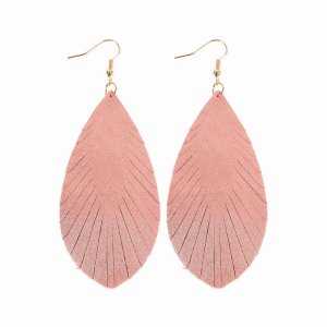 Dobbi HDE2442PK Grunge Tone Fringed Drop Leather Earrings ( Variety Of