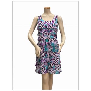 Island D760-30362 Chacha Ruffle Dress Sleeveless Knee Length (pack Of 