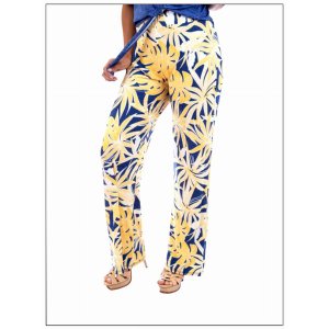 Island P017-12603 Mid Rise Straight Leg Pull-on Printed Palazzo (pack 