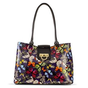 Bravo BH92-7677 Colorful Butterfly Print Leather Handbag (pack Of 1)