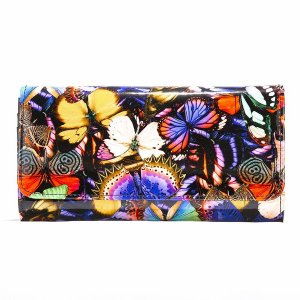 Bravo WB91-01 Leather Flower Print Wallet Mediumlarge (pack Of 1)