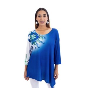 Island T1000-J-10-F-7-T5 Digital Print Asymmetrical Tunic (pack Of 1)