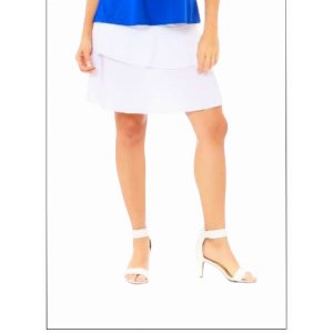 Island SH001-W-P1 3 Tier Solid Colors Skort With The Ruffle In The Cen