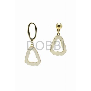 Dobbi KE-005IV Triangle Waved Unbalance Drop Earrings (pack Of 1)