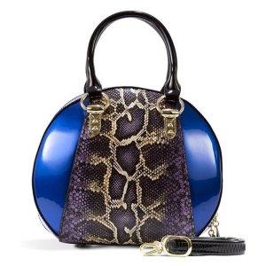 Bravo B15-0293BLU Svetlana Version 2 Python Print Leather Handbag (pac