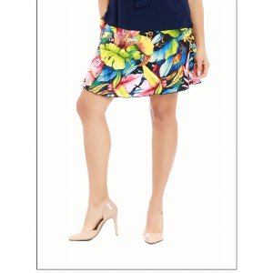 Island SH011-1266-P2 2 Tier Skort With Side Seam Pockets And Elasticiz