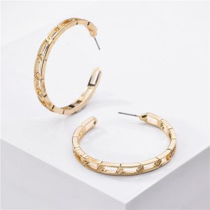 Dobbi ED1096 C Shape Metal Post Hoop Earrings By  ( Variety Of Colors 