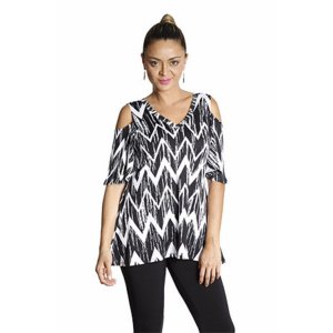 Island T071-30382 V-neck Cold Shoulder Top (pack Of 1)