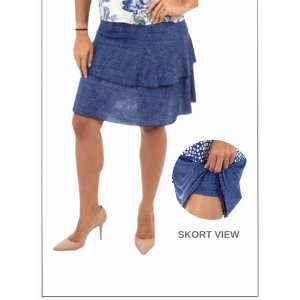 Island SH001-1057-P2 3 Tier Solid Colors Skort With The Ruffle In The 