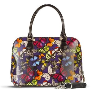 Bravo BH92-2012 Colorful Butterfly Print Leather Handbag (pack Of 1)