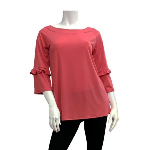 Island T461-CRL5 Ruffle 34 Sleeve Tunic Top (pack Of 1)