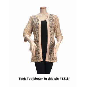 Island T502-NUDE-P2 Romantic Sequin Classic Boyfriend Cardigan (pack O