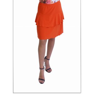 Island SH001-O3 3 Tier Solid Colors Skort With The Ruffle In The Cente