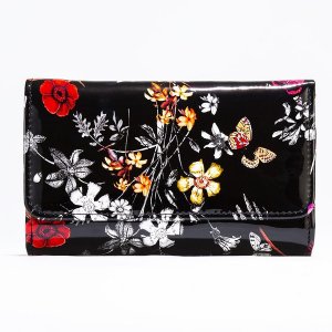 Bravo WBH93-02 Leather Flower Print Wallet Mediumlarge (pack Of 1)