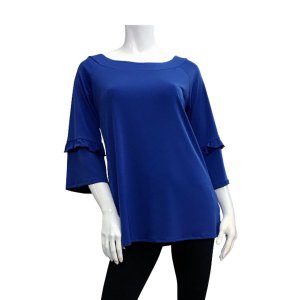 Island T461-RYLP3 Ruffle 34 Sleeve Tunic Top (pack Of 1)