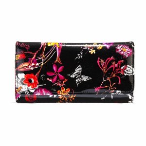 Bravo WBH93-01 Leather Flower Print Wallet Mediumlarge (pack Of 1)