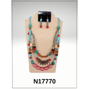 Island N17770-OS1 Necklace Set And Earrings (pack Of 1)