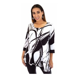 Island T1000-J-11-L-353 Digital Print Asymmetrical Tunic (pack Of 1)