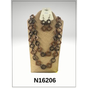 Island N16206-OS1 Necklace Set And Earrings (pack Of 1)