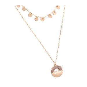 Dobbi TNE0444GY Dainty Layered Round Pendant Necklaces Set By  ( Varie