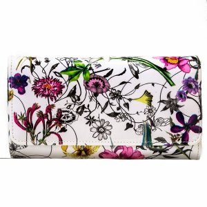 Bravo WB47-01 Leather Flower Print Wallet Mediumlarge (pack Of 1)