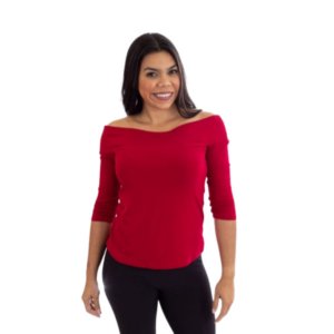 Island T495-R2 Off Shoulder Top With 34 Sleeves (pack Of 1)