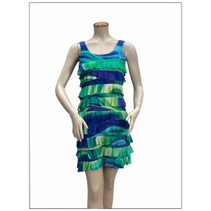 Island D760-50081 Chacha Ruffle Dress Sleeveless Knee Length (pack Of 