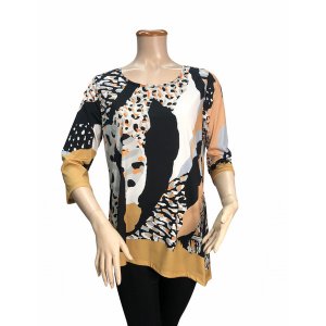 Island T1000-K-02-K-16403 Digital Print Asymmetrical Tunic (pack Of 1)