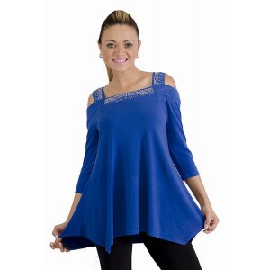 Island T323-RO5 Cold Shoulder Solid With Applique (pack Of 1)