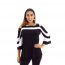 Island T504-B/W5 Cold Shoulder Color Block 34 Sleeves Top (pack Of 1)