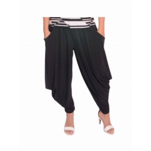 Island P033-B-P1 Pull On Pants With Wide Waist Band And Kangaroo Pocke