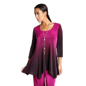 Island T403-20082 34 Sleeves Ombre Top (pack Of 1)