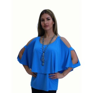 Island T614-TU2 Elegant Drape Top With Strappy Sleeve (pack Of 1)