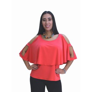 Island T614-C2 Elegant Drape Top With Strappy Sleeve (pack Of 1)