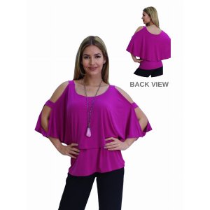 Island T614-MA2 Elegant Drape Top With Strappy Sleeve (pack Of 1)