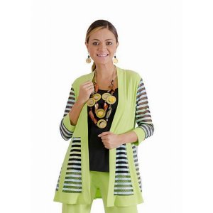 Island T308-1011-L-P3 Multi Color Block Cardigan (pack Of 1)