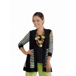 Island T308-1011-B2 Multi Color Block Cardigan (pack Of 1)