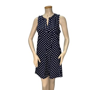 Island D067-5006-N-P1 Mandarin Collar Placket Front Sleeveless Dress (