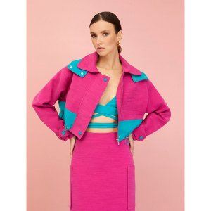 Nocturne N22YN5003-0031-L Color Block Cropped Jacket (pack Of 1)