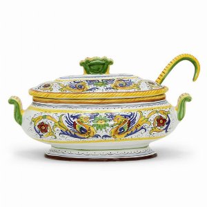 Artistica RA0015 Raffaellesco Deluxe: Oval Soup Tureen With Ceramic La