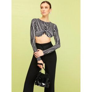 Nocturne N22YN15023-0007-S/M Zebra Print Crop Top (pack Of 1)